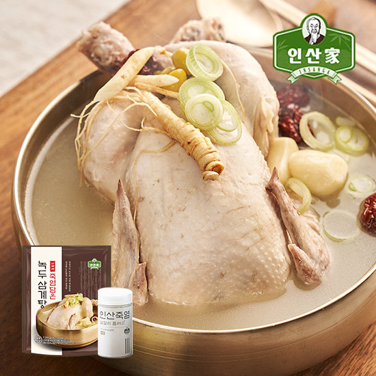 인산가 죽염담은 녹두삼계탕 1.2kg*7팩 + 인산가 4회 구운 죽염 150g*1통 4