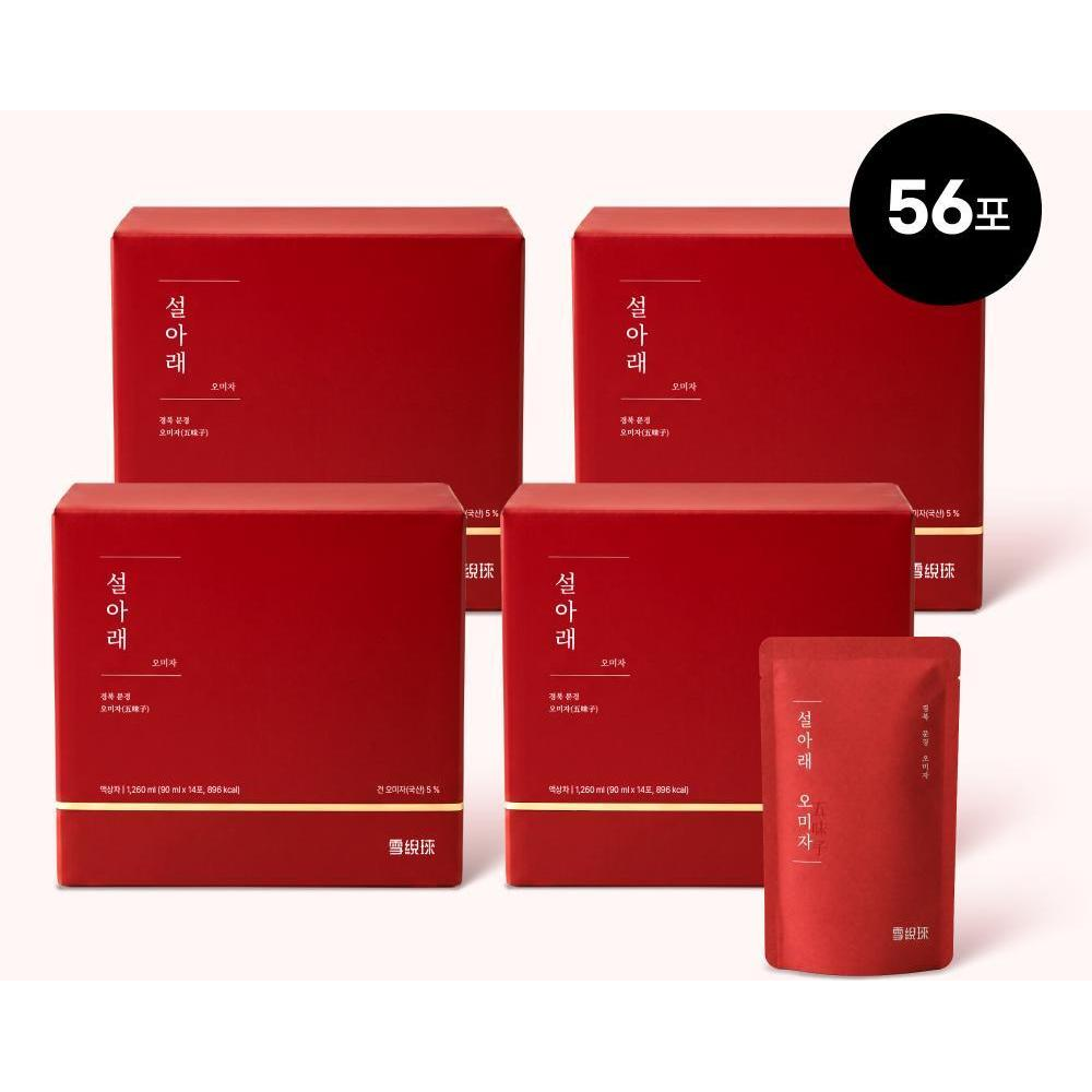 설아래 문경 오미자차 90mlx14포x4박스, 총56포