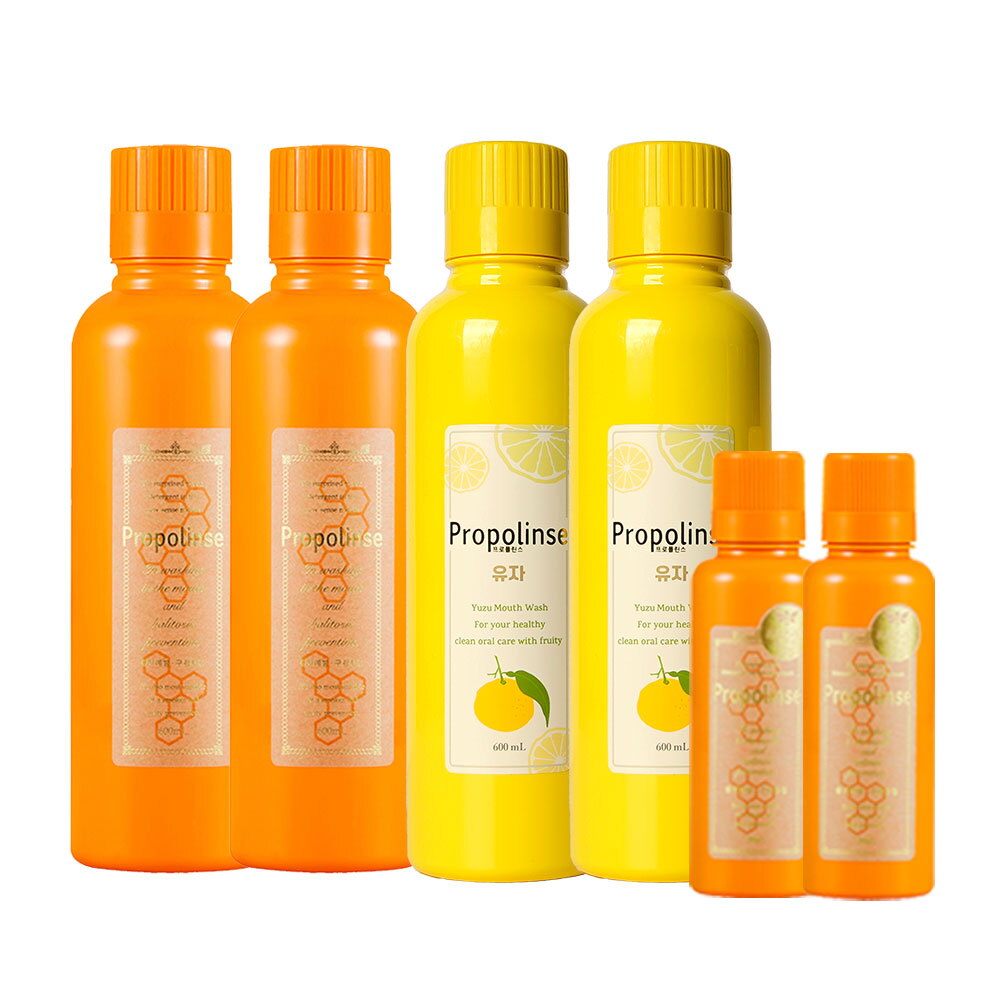 [입문 패키지]프로폴리스 가글 오리지널 600ml 2개 + 유자 600ml 2개 + 오리지널 150ml 2개