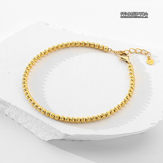 24K 커팅볼 팔찌 3mm