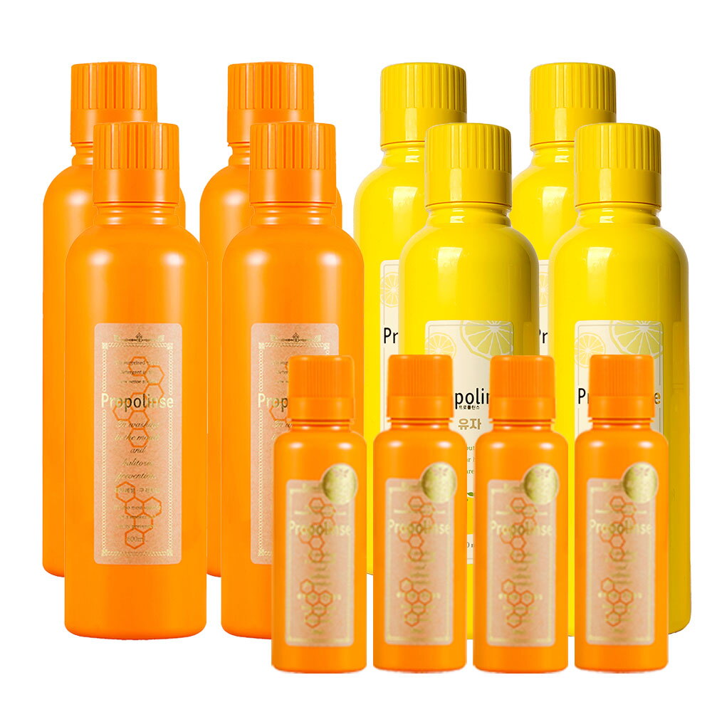 [패밀리패키지]프로폴리스 가글 오리지널 600ml 4개 + 유자 600ml 4개 + 오리지널 150ml 4개
