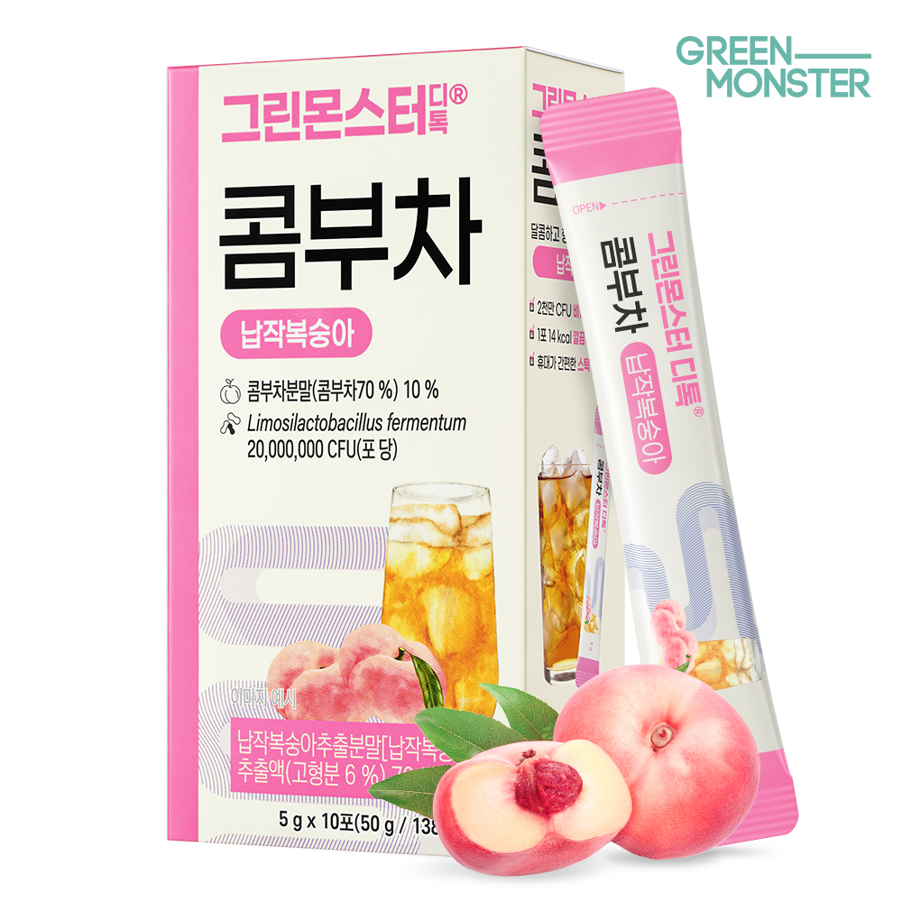 디톡 비건 콤부차 납작복숭아 1박스 (10포)
