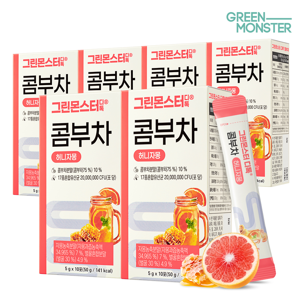 디톡 비건 콤부차 허니자몽 6박스 (60포)