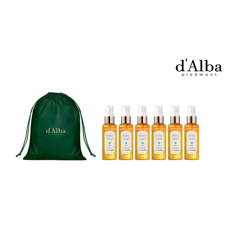 [dAlba] 로얄 화이트트러플 세럼6통+벨벳파우치(그린) 2