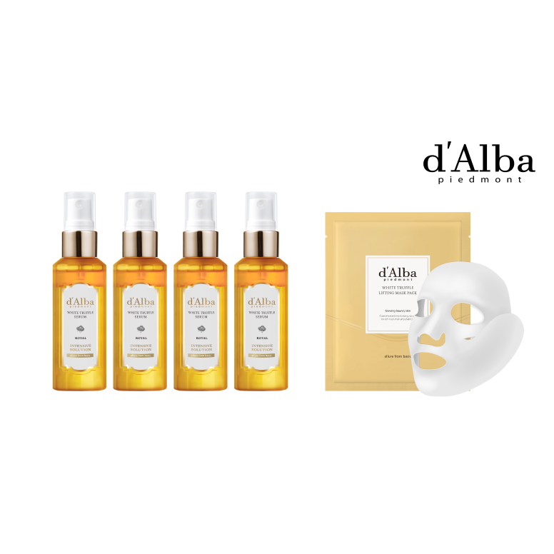 [dAlba] 로얄 화이트트러플 세럼4통+리프팅 마스크팩 2