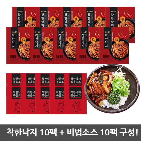 ★방송에서만 2팩 더★ 착한 낙지 세트 (낙지 135g*10팩+양념 50g*10팩)