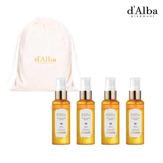 [dAlba] 로얄 화이트트러플 세럼4통+벨벳파우치(아이보리)