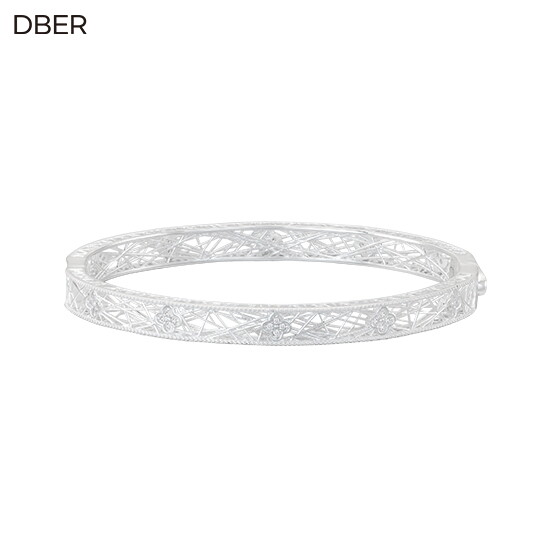 ○ SILVER 925 클로버 레이스 뱅글 팔찌
