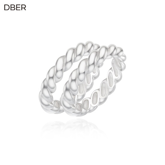 ◇ SILVER 925 웨이브 볼륨 쌍지 반지
