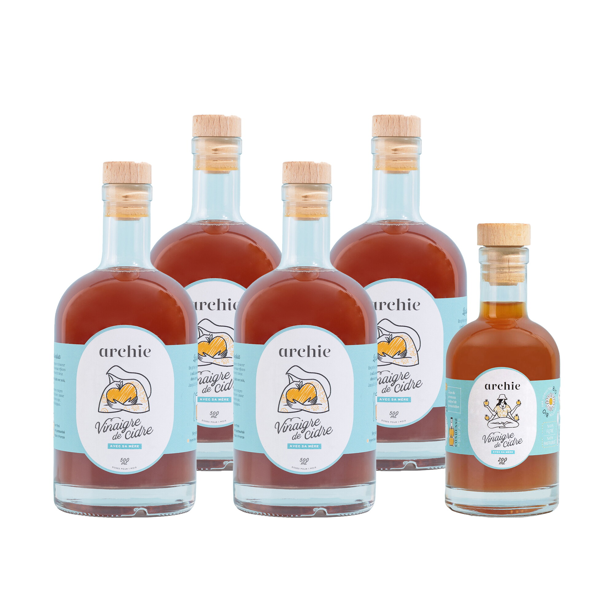 [방송에서만]아치 애플사이다비니거 500ml 4병+200ml 1병