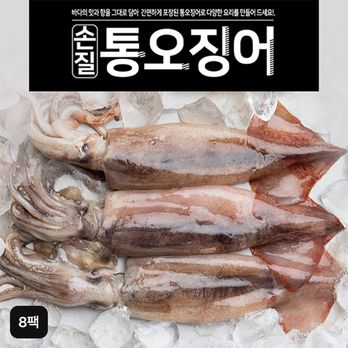 자연산 손질 통오징어 16마리(200g(2마리) x 8팩)