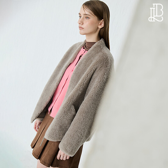 리오벨 26 FW 오픈넥 호주산 양모 하프 코트 4