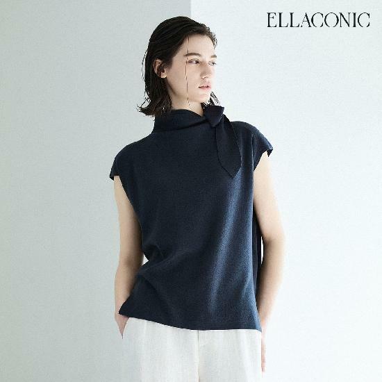 [국민카드5%할인][런칭가 79,000원→2만원 ↓] 엘라코닉 실크혼방 리본  풀오버  2