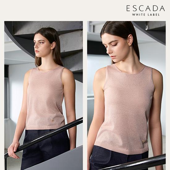 [상시가 199,000원] ESCADA 26SS 크로셰 반팔니트 SET (반팔니트+이너니트) 4