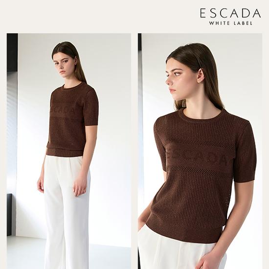 [상시가 199,000원] ESCADA 26SS 크로셰 반팔니트 SET (반팔니트+이너니트) 2