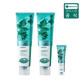 {최신상) 덴티스테 브리즈민트 프로(입냄새제거 불소치약) 180gX2+20g