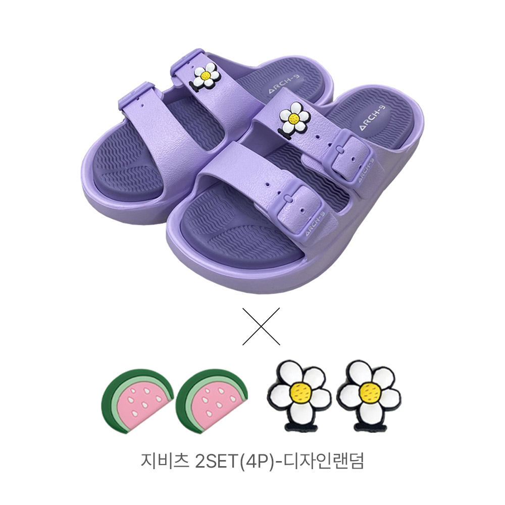Arch-9 기능성 슬리퍼_바이올렛+신발악세서리4P