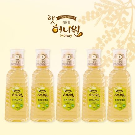 [국내산 1등급] 2026 햇 허니원 아카시아꿀 (500g*5병)
