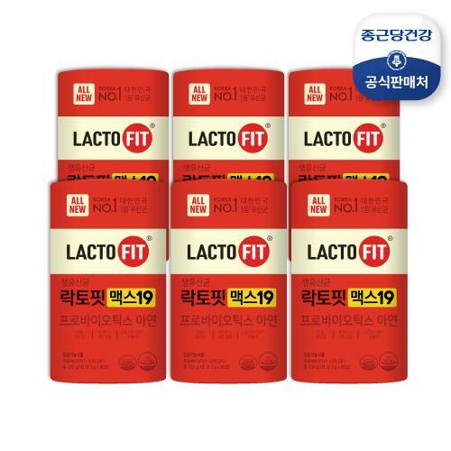 종근당건강 락토핏 생유산균 맥스19 6통(360포, 12개월분)