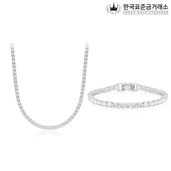 한국표준금거래소 테니스 목걸이+팔찌+귀걸이