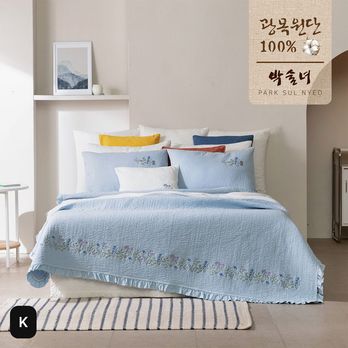 (K)]박술녀 국내산 자카드 풍기인견 100% 이불+베개커버 2장