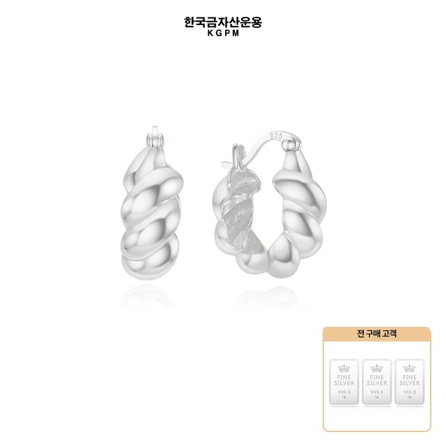 [KGPM실버 볼륨웨이브 귀걸이