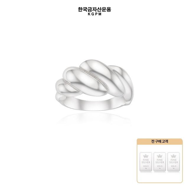 [KGPM]실버 볼륨 웨이브 반지