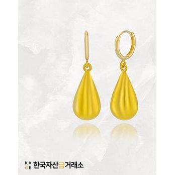[한국자산금거래소]KAGE 24K 순금 드롭 물방울 귀걸이