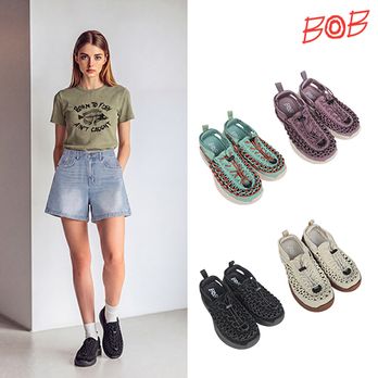 BOB 26SS 여성 위빙 플랫폼 샌들