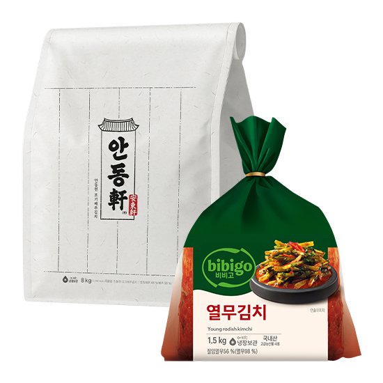 비비고 안동헌 포기 배추김치 8kg + 비비고 열무김치 1.5kg
