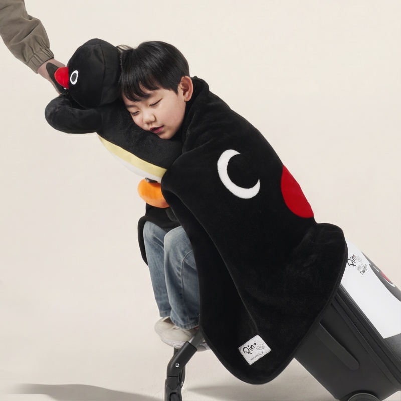 캐리어 전용 핑구 쿠션 인형&담요 2