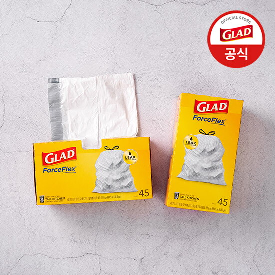 GLAD 2겹 플렉스백 45매*2박스 (49.2L 대용량 / 트래시백)