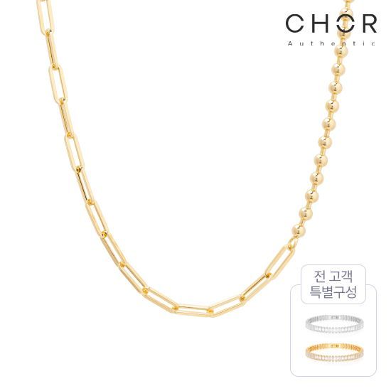 코어 어센틱 SILVER 925 믹스 에디션 목걸이+바게트 15캐럿 테니스 팔찌 2