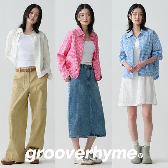 그루브라임  여성 블라썸 시어서커 깅엄 셔츠 재킷 2종