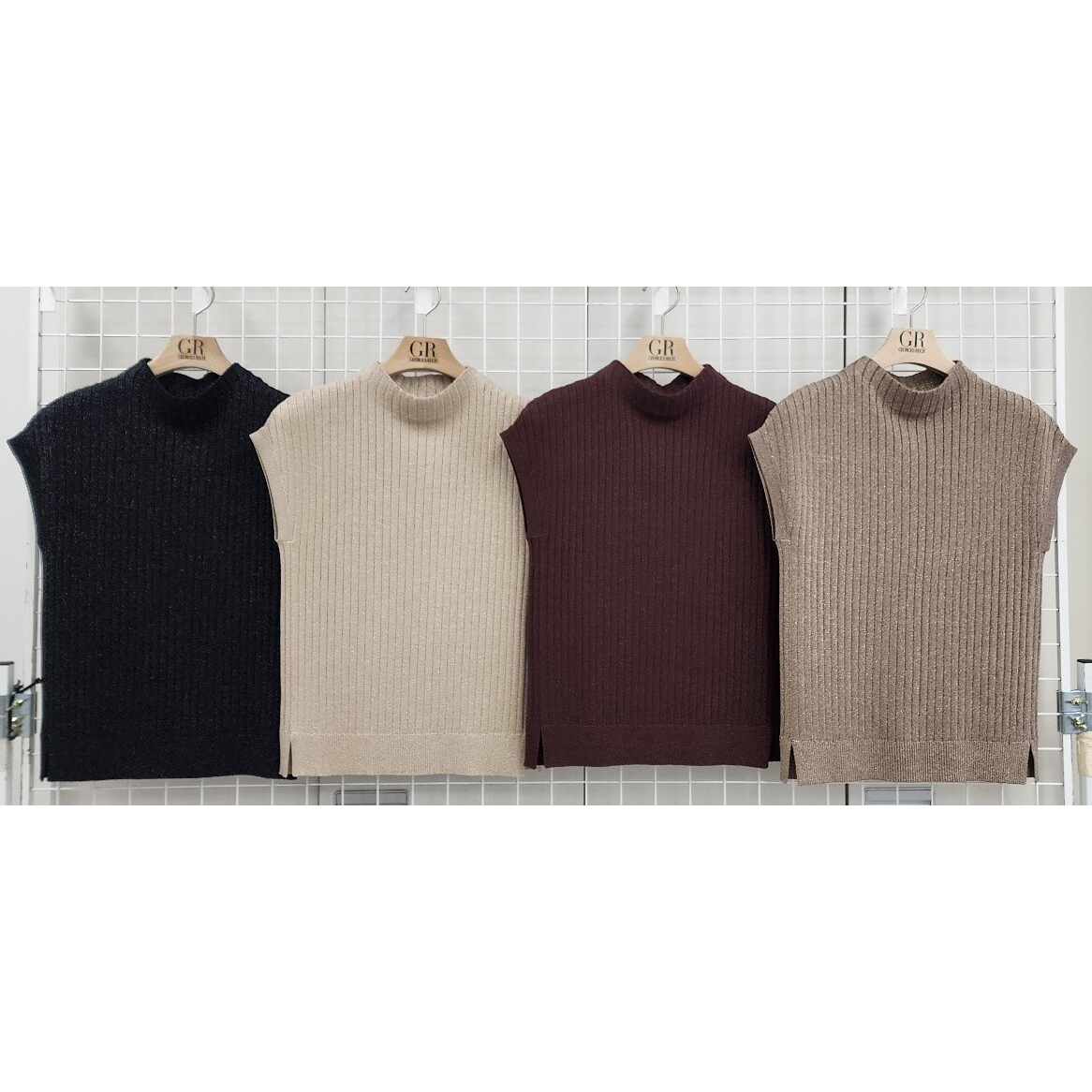 ◎26FW 모크넥 글리터 캡슬리브 니트 4종