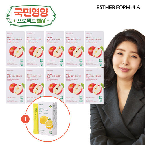 [국민영양헬시] 여에스더 유기농 애플사이다비니거 10박스+레몬즙 1박스
