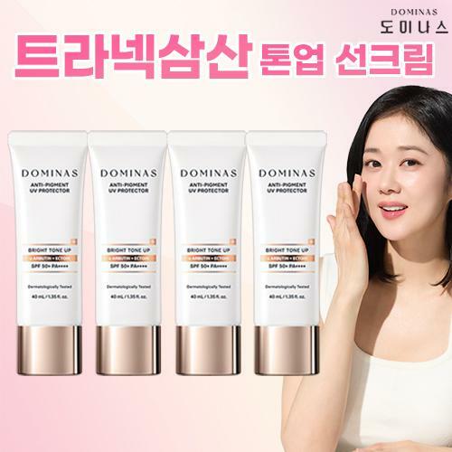 [삼성카드5%할인]태극제약 도미나스 알파비사보롤 트라넥삼산 기미 케어 톤업 선크림 40ml 4개세트 