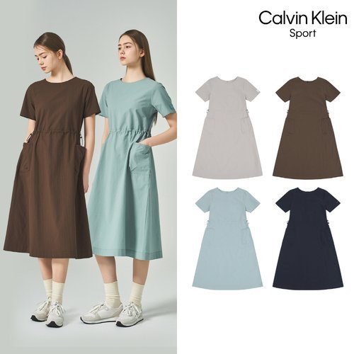 [Calvin Klein] [신상]26SS 여성 시어서커 원피스