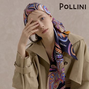 (이태리직수입) POLLINI 실크100 페이즐리 스카프