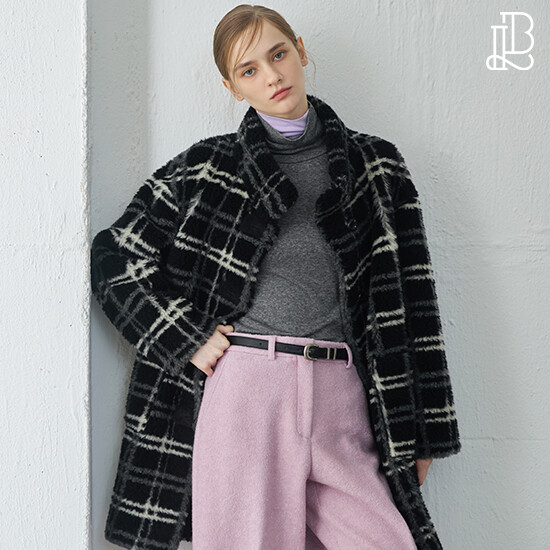 리오벨 26 FW 호주산 양모 100% 체크 양모 코트 3