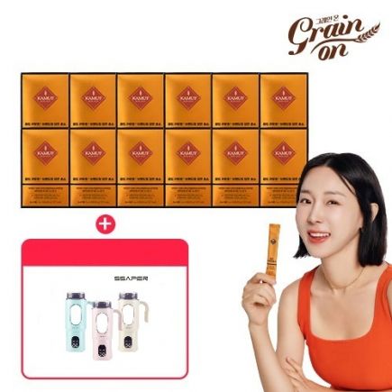 그레인온골드카무트®브랜드밀담은효소(3g×30포)×12박스+무선 텀블러 블랜더