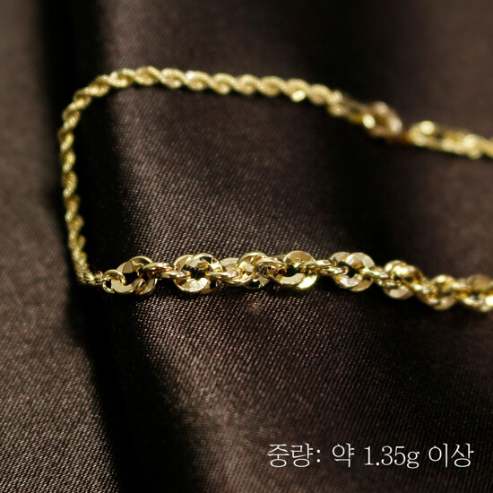 {골든클레프} 18K 하프 링크 로프 체인 팔찌 2