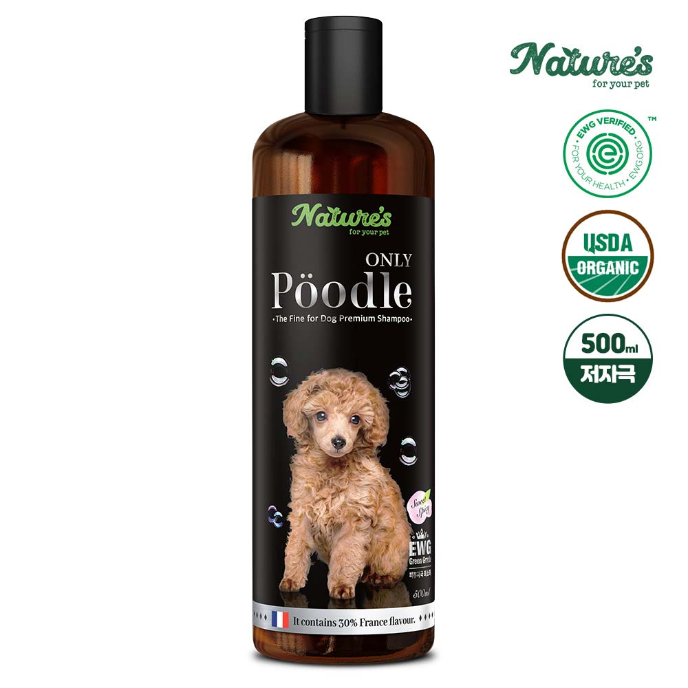 네이처스 푸들 EWG 그린등급 저자극 보습 강아지샴푸 500ml