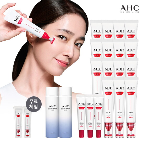 ★폭염탈출패키지★ AHC 최신상 풀 리프트 아이크림 포 페이스 18통+체험분 2개+펩타이드 기초 2종(토너+로션)