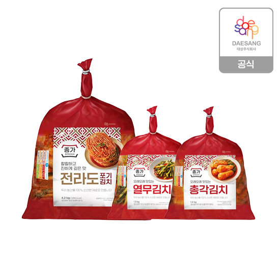 종가 전라도식 포기김치 4.2kg+열무김치1.5kg+총각김치1.4kg, 총 7.1kg
