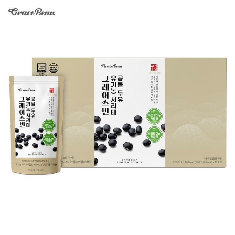 그레이스빈 유기농 서리태 콩물 두유 1박스(15포)