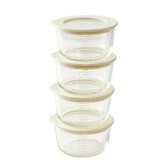 [카드 5%할인]한눈에 보이는 유리용기 동그락 PLUS 236ml 4개입 3