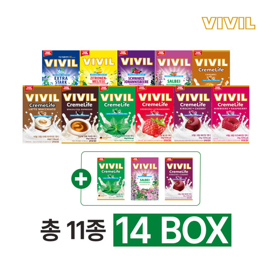 [황정민쇼 단독 비빌 컬렉션] 비빌 무설탕 캔디 14박스(총 11가지 맛)