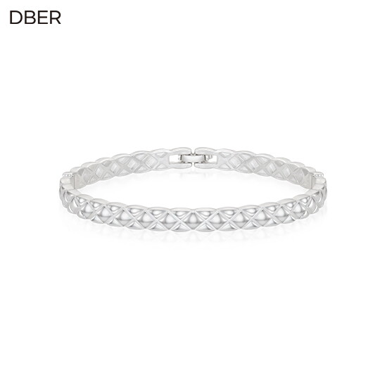 ◇ SILVER 925 볼륨 체크 뱅글 팔찌