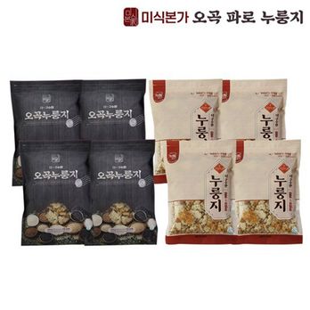 미식본가 더 구수한 오곡 누룽지 4봉+파로 누룽지 4봉(총 8봉)